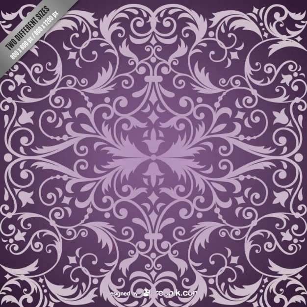 Damassé Violet Motif De Fond