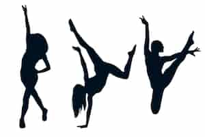 Vecteur gratuit danse silhouette de danseur plat