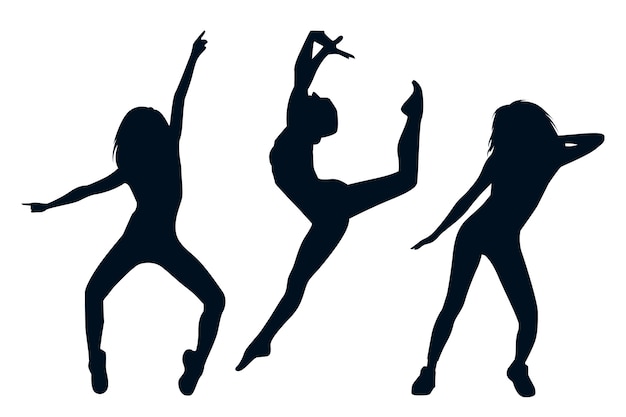 Danse silhouette de danseur plat