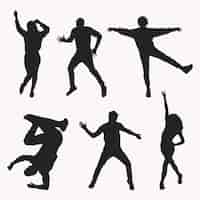 Vecteur gratuit danse silhouette de danseur plat