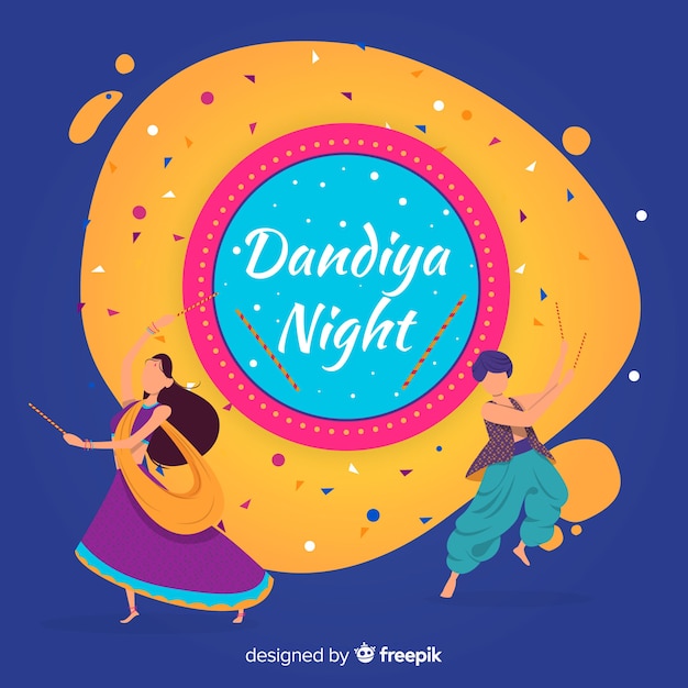 Vecteur gratuit danseurs dandiya