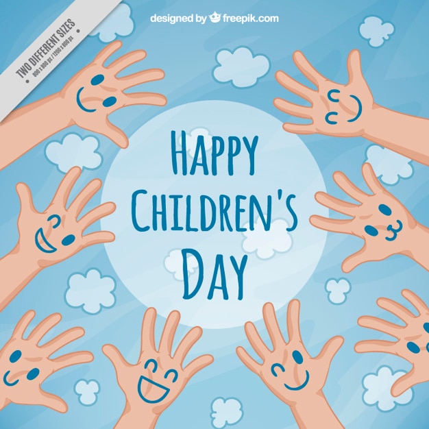 Vecteur gratuit day background des enfants agréables avec les mains visages peints