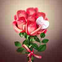 Vecteur gratuit day red roses expression de valentine d'amour illustration vecteur