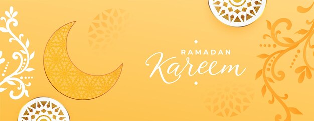 Décoration arabe ramadan kareem lune et conception de bannière florale