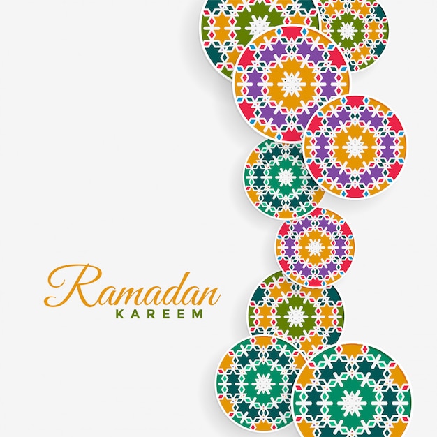 Vecteur gratuit décoration de modèle islamique fond kareem ramadan