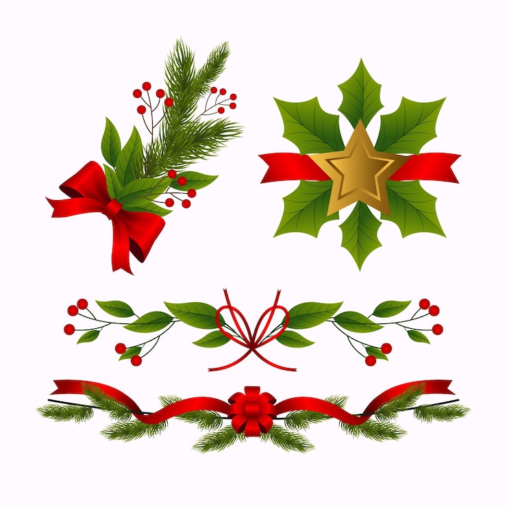 Vecteur gratuit décoration de noël réaliste