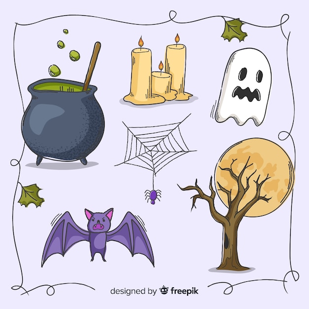 Vecteur gratuit décoration spooky pour halloween