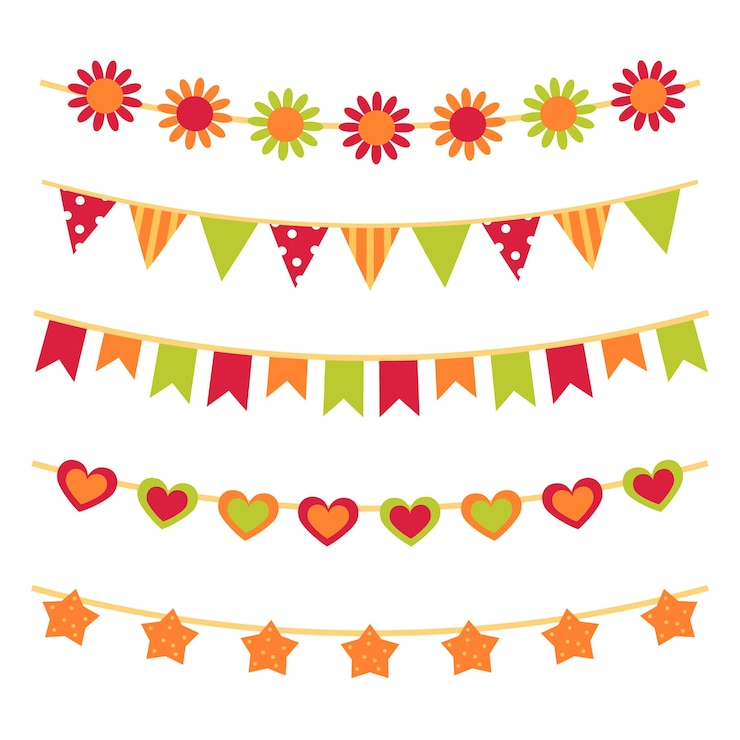 Vecteur gratuit décorations de fête d'anniversaire