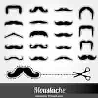 Vecteur gratuit découpez icônes moustache