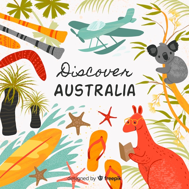 Vecteur gratuit découverte de l'australie