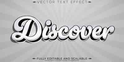 Vecteur gratuit découvrez un effet de texte simple, un style de texte rétro et vintage modifiable