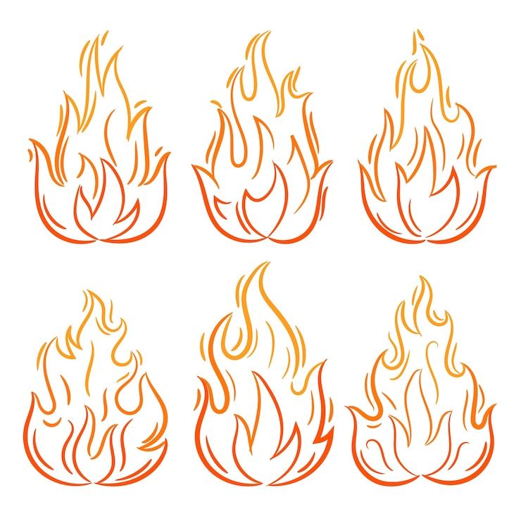 Vecteur gratuit décrire les illustrations de feu