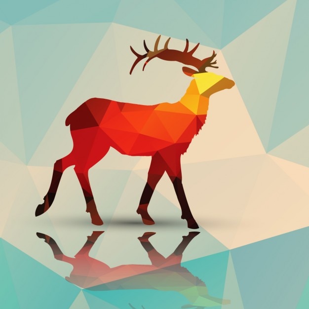 Deer, En Polygones Fond