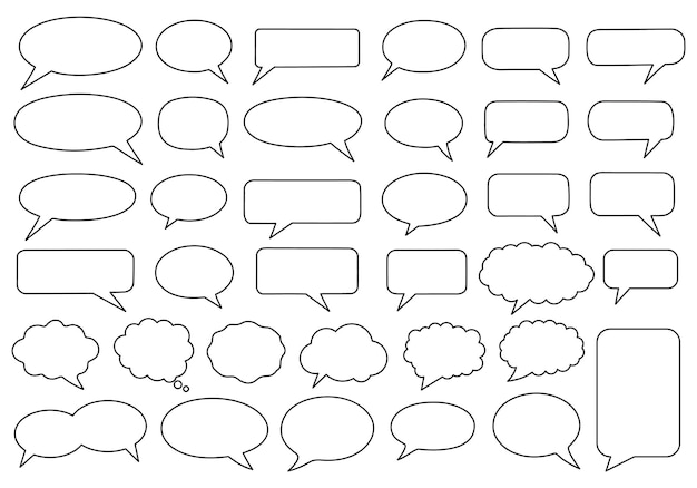 Définir les bulles de parole en différentes formes Illustration vectorielle