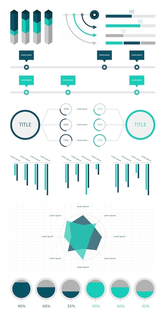 Vecteur gratuit définir des éléments d'infographie