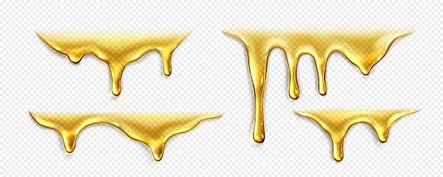 Dégoulinant de gouttes d'huile d'or de miel liquide ou de sirop