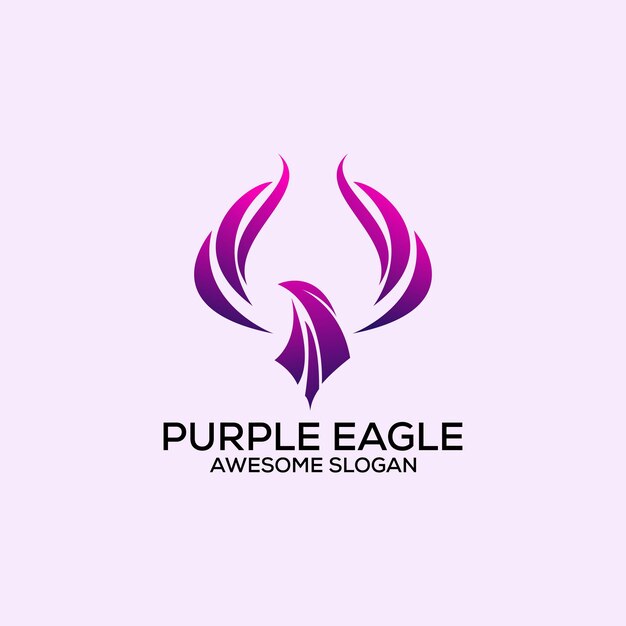 Dégradé de conception de logo aigle violet coloré