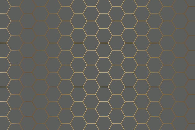 Vecteur gratuit dégradé de fond gris motif hexagonal or