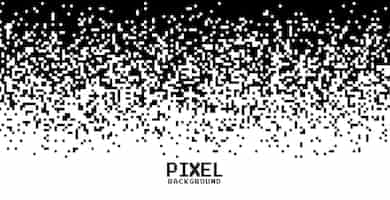 Vecteur gratuit dégradé de pixels sur fond noir et blanc