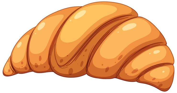 Vecteur gratuit délicieux croissant français isolé