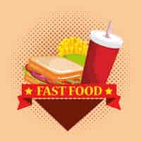 Vecteur gratuit délicieux menu fast food