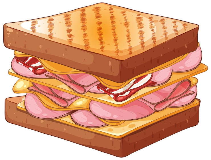 Vecteur gratuit un délicieux sandwich salé.