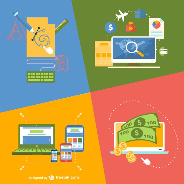 Demande en ligne illustration plat