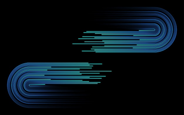 Demi-cercles vectoriels Lignes Ai de la technologie numérique