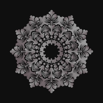 Dentelle ronde ornementale de vecteur avec des éléments damassés et arabesques. style mehndi. orienter l'ornement traditionnel. ornement floral rond en forme de zentangle.