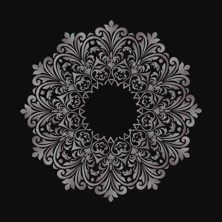 Vecteur gratuit dentelle ronde ornementale vectorielle avec des éléments damasques et arabesques. mehndi style. orienter l'ornement traditionnel. ornement floral de couleur ronde zentangle.