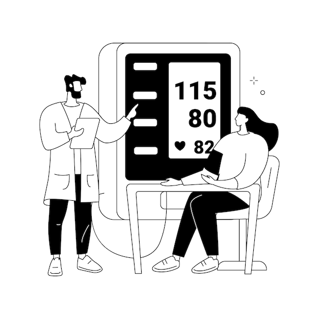 Dépistage De La Pression Artérielle Concept Abstrait Illustration Vectorielle Installation De Dépistage De La Pression Artérielle Autocontrôle Examen Clinique Service De Soins De Santé Programme De Test Métaphore Abstraite