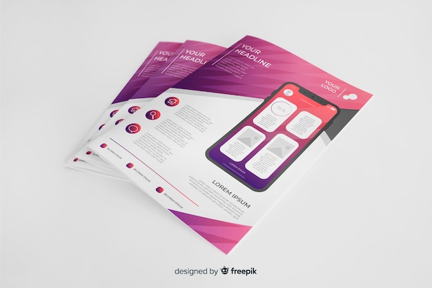 Vecteur gratuit dépliant d'application mobile