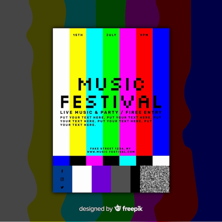 Vecteur gratuit dépliant du festival de musique