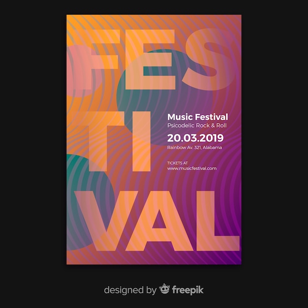 Vecteur gratuit dépliant du festival de musique