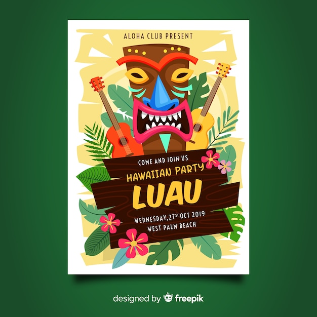 Vecteur gratuit dépliant du parti luau