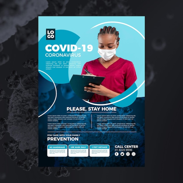 Vecteur gratuit dépliant informatif sur les coronavirus