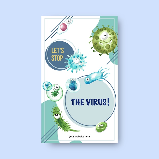 Vecteur gratuit dépliant de mise en garde contre une épidémie de virus