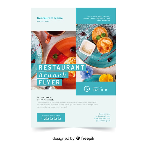 Vecteur gratuit dépliant restaurant