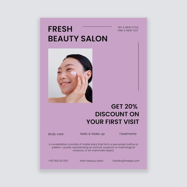 Vecteur gratuit dépliant de salon de beauté frais moderne