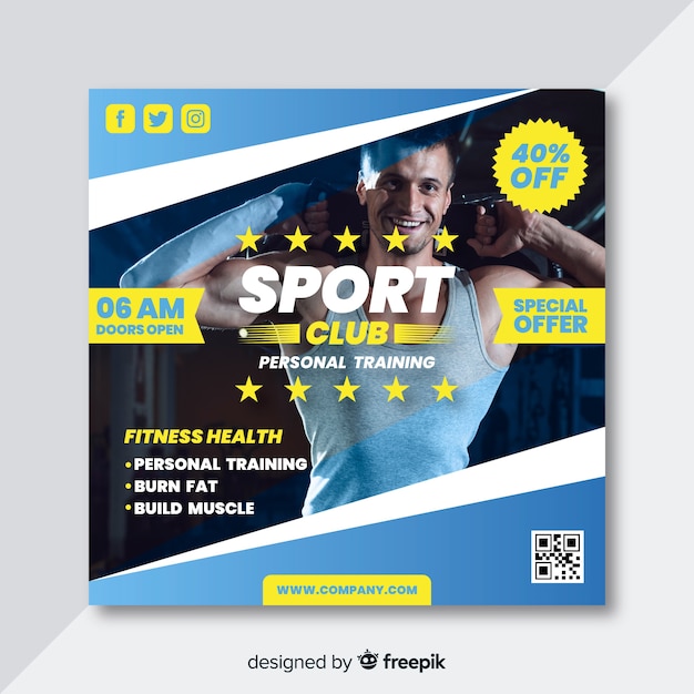 Vecteur gratuit dépliant sportif