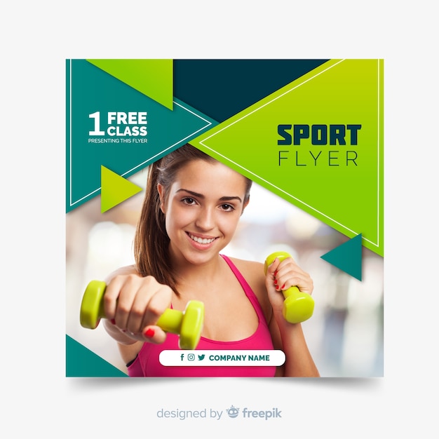 Vecteur gratuit dépliant sportif