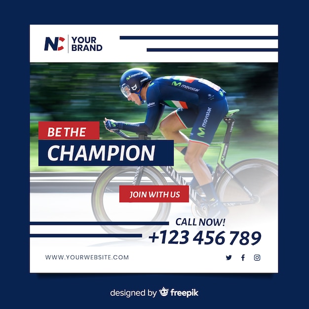 Vecteur gratuit dépliant sportif