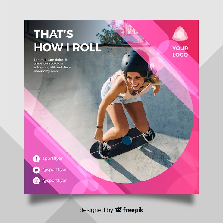 Vecteur gratuit dépliant sportif