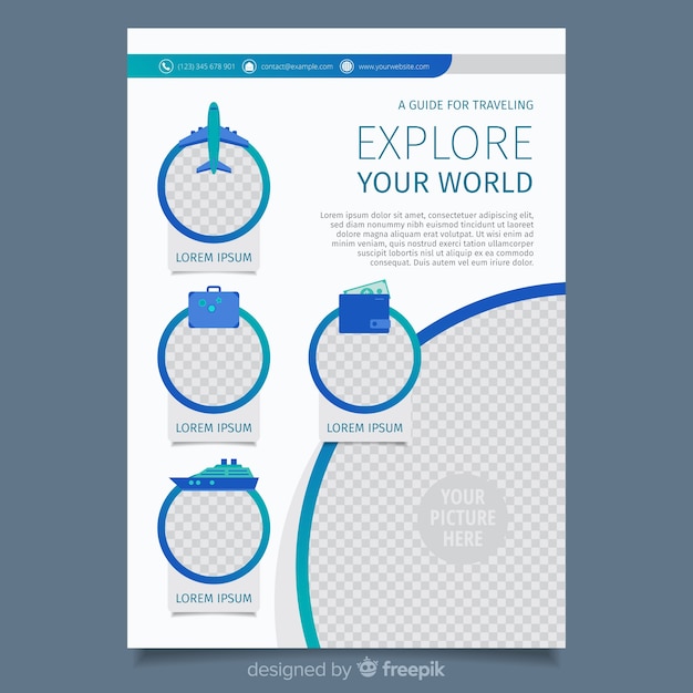 Vecteur gratuit dépliant de voyage simple