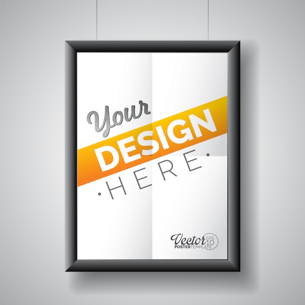 Vecteur gratuit design d'affiche blanc avec cadre