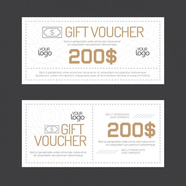 Vecteur gratuit design bon cadeau