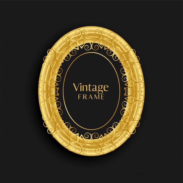 Vecteur gratuit design de cadre antique doré vintage de luxe