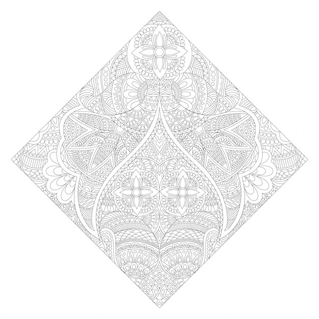 Design créatif de mandala floral, motif ornemental ethnique pour livre de coloriage, magnifique élément décoratif.