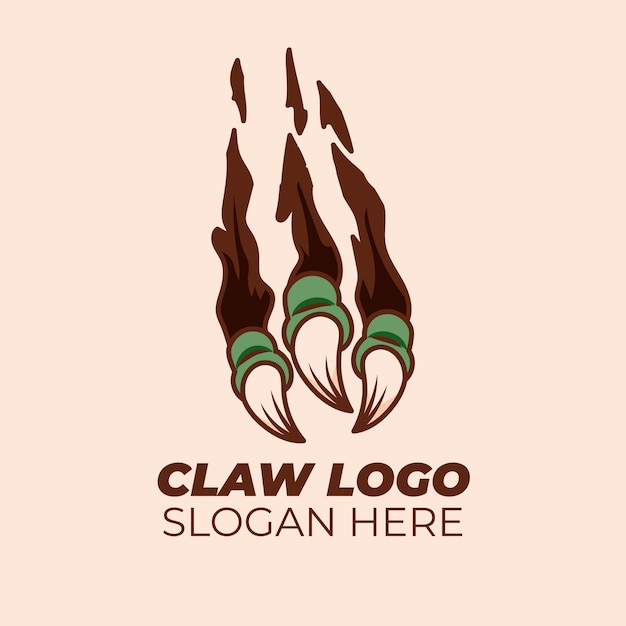 Vecteur gratuit design du logo dessiné à la main par des marques de griffes