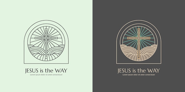 Vecteur gratuit design du logo de jésus dessiné à la main